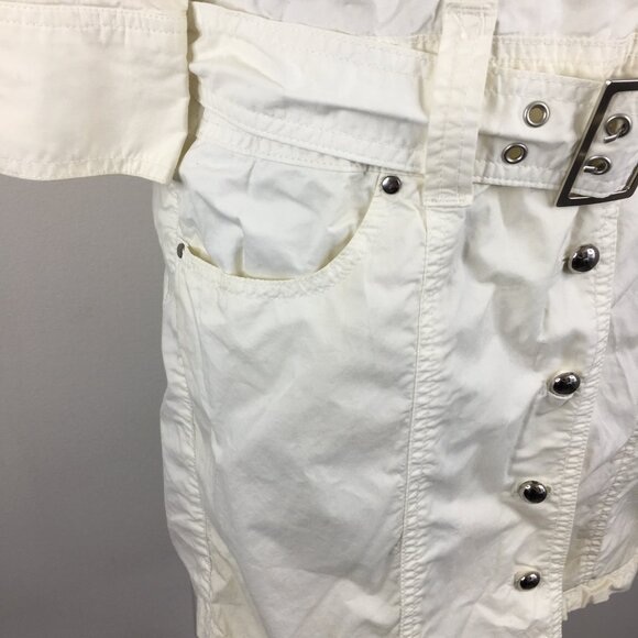 COMME CA ISM Ivory Belted 3/4-Long Sleeve Collared Button Dress - Picture 8 of 16